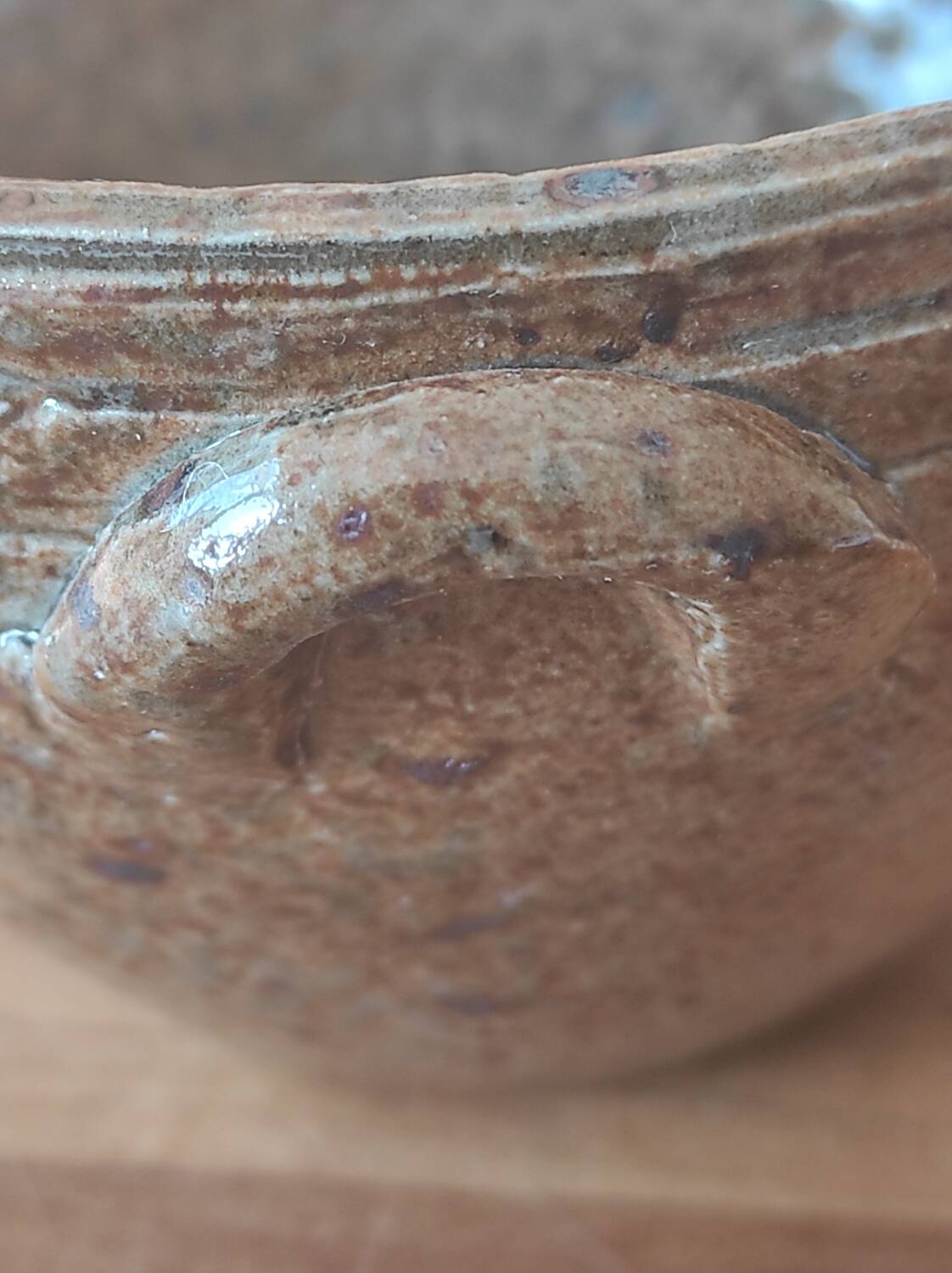 Old bowl in glazed ceramic
