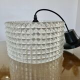 Clear plastic pendant light, diamond point shape, 70s