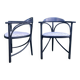 Pair of Thonet armchairs model 225 in stained black beech.