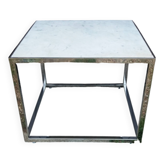 Table basse marbre et inox
