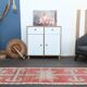 1970s Turkish Oushak Handmade Wool Cotton Red Runner Rug 90x304