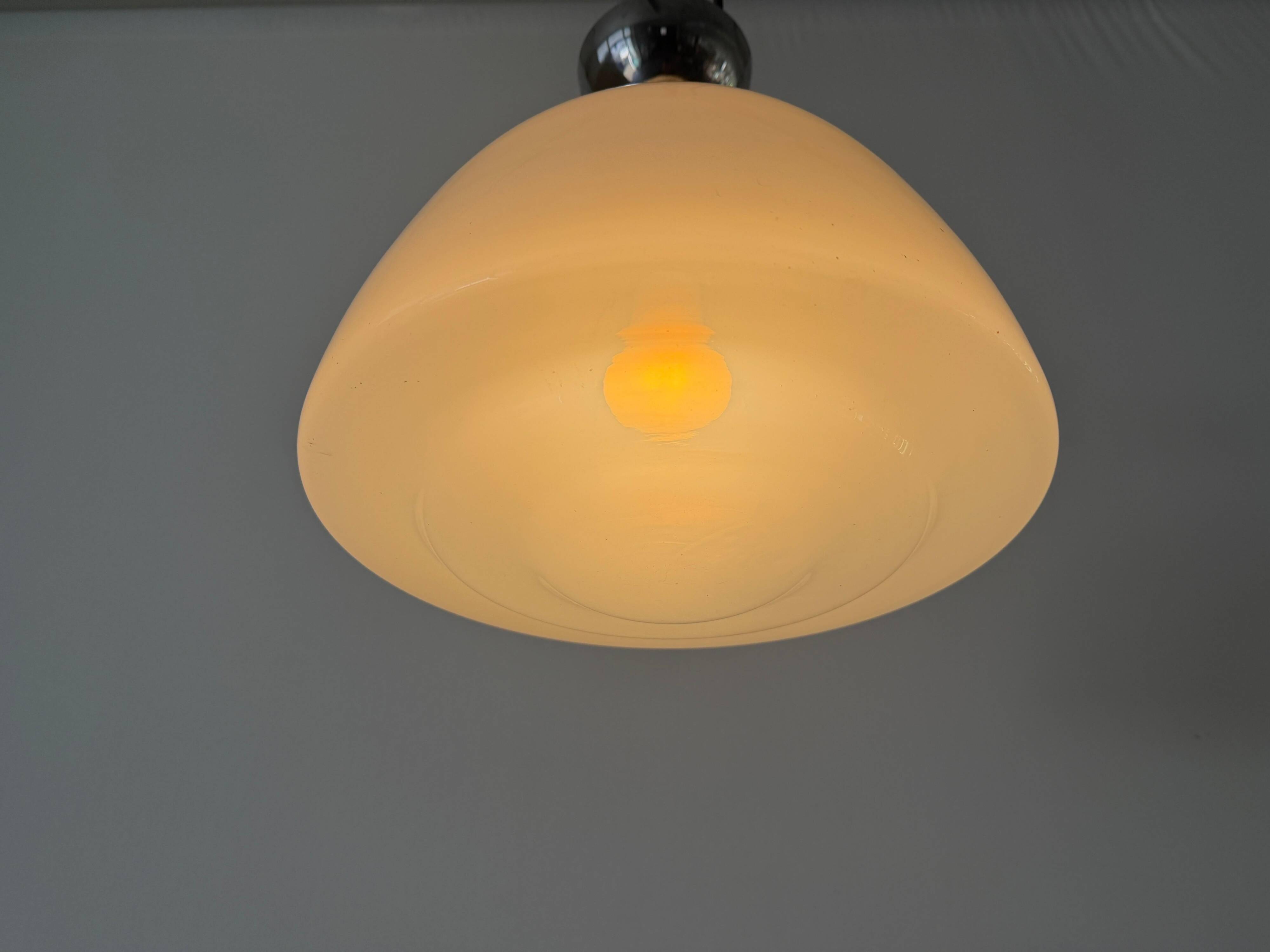 Opal glass ceiling light in Bauhaus style, Art Deco, 1940s, Germany