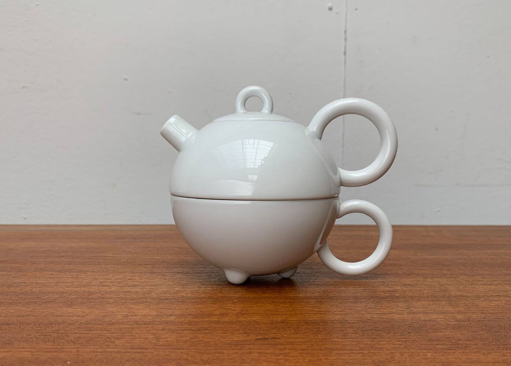 Teapot and cup from the vintage postmodern German Fantasia series by Matteo Thun for Arzberg, 1980s, set of 2.