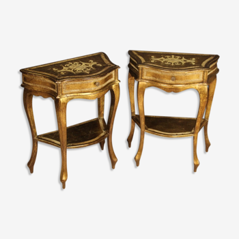Pair of Tuscan bedside tables from 20th century