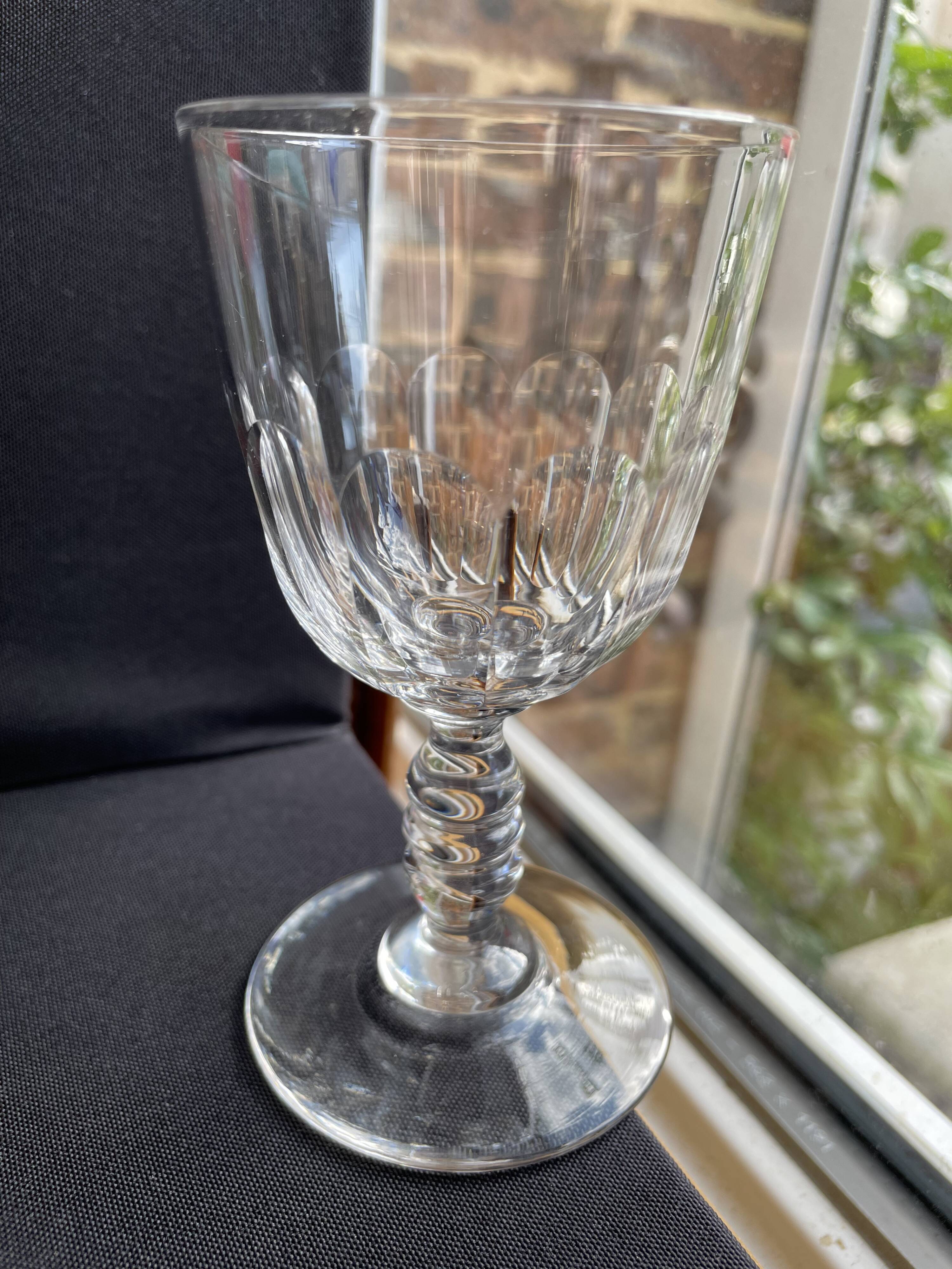 6 Baccarat Clermont 19th century cooked wine glasses