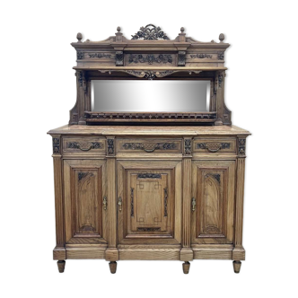 Louis XVI style enfilade in oak and chestnut early twentieth century with a marble top and a mirror b