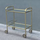 Minimalist solid brass server from the 60s