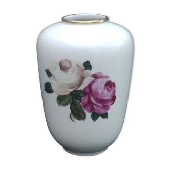 Rosenthal vintage white porcelain vase rose flower pattern