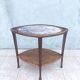 Table guéridon Art Nouveau en acajou et dessus en marbre