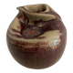 Vase soliflore français Lucette Pillet en grès rouge sang de boeuf, 1980