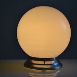 Art Deco table lamp with white opaline glass globe