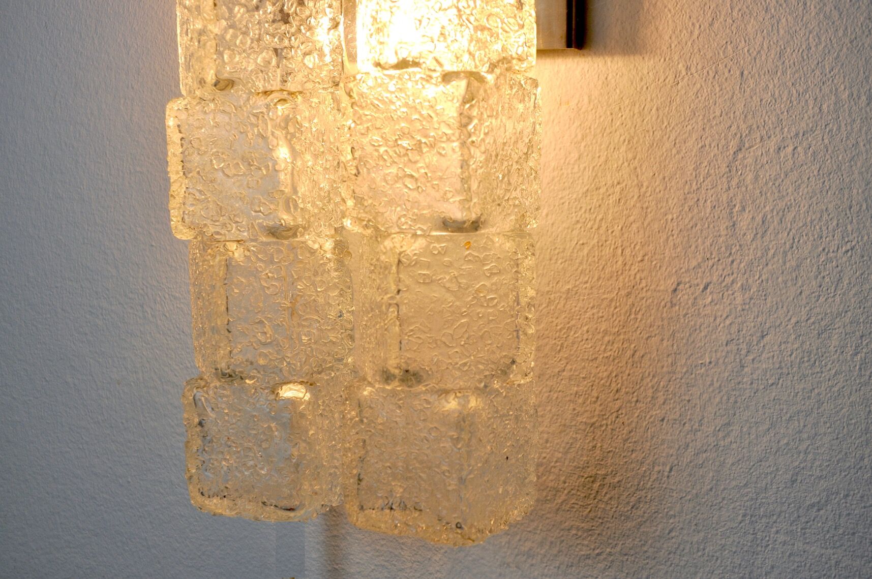 Applique Murano, glaçons givrés, Italie, 1970