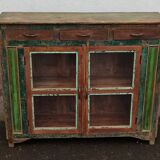 Glazed wooden sideboard with 2 doors