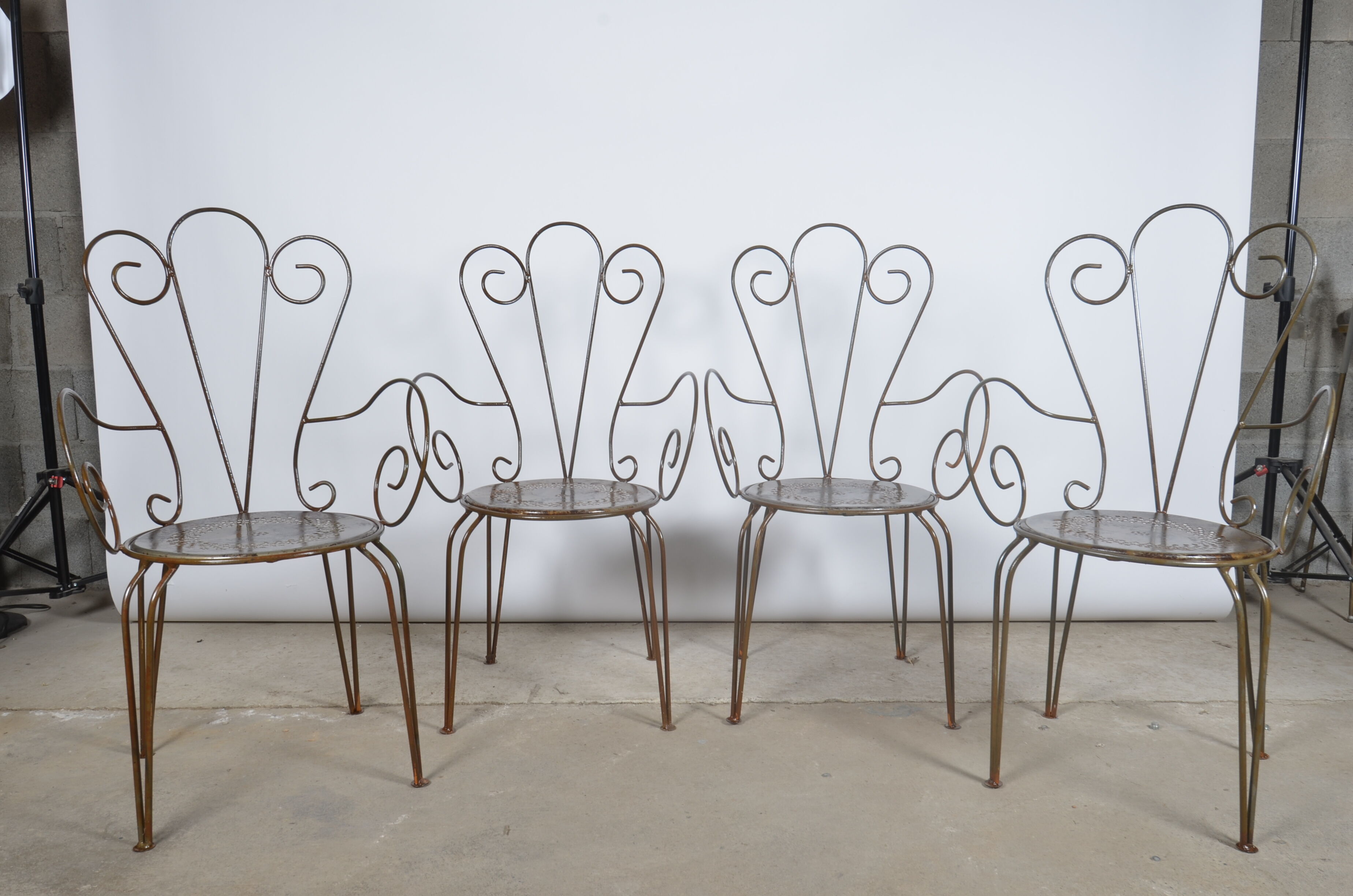 Chaises de jardin en fer forgé
