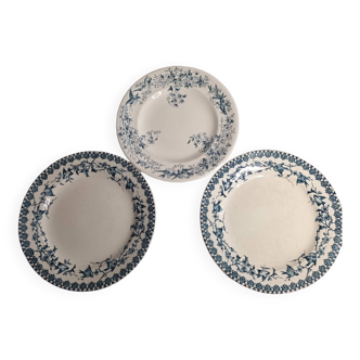 Lot de trois assiettes