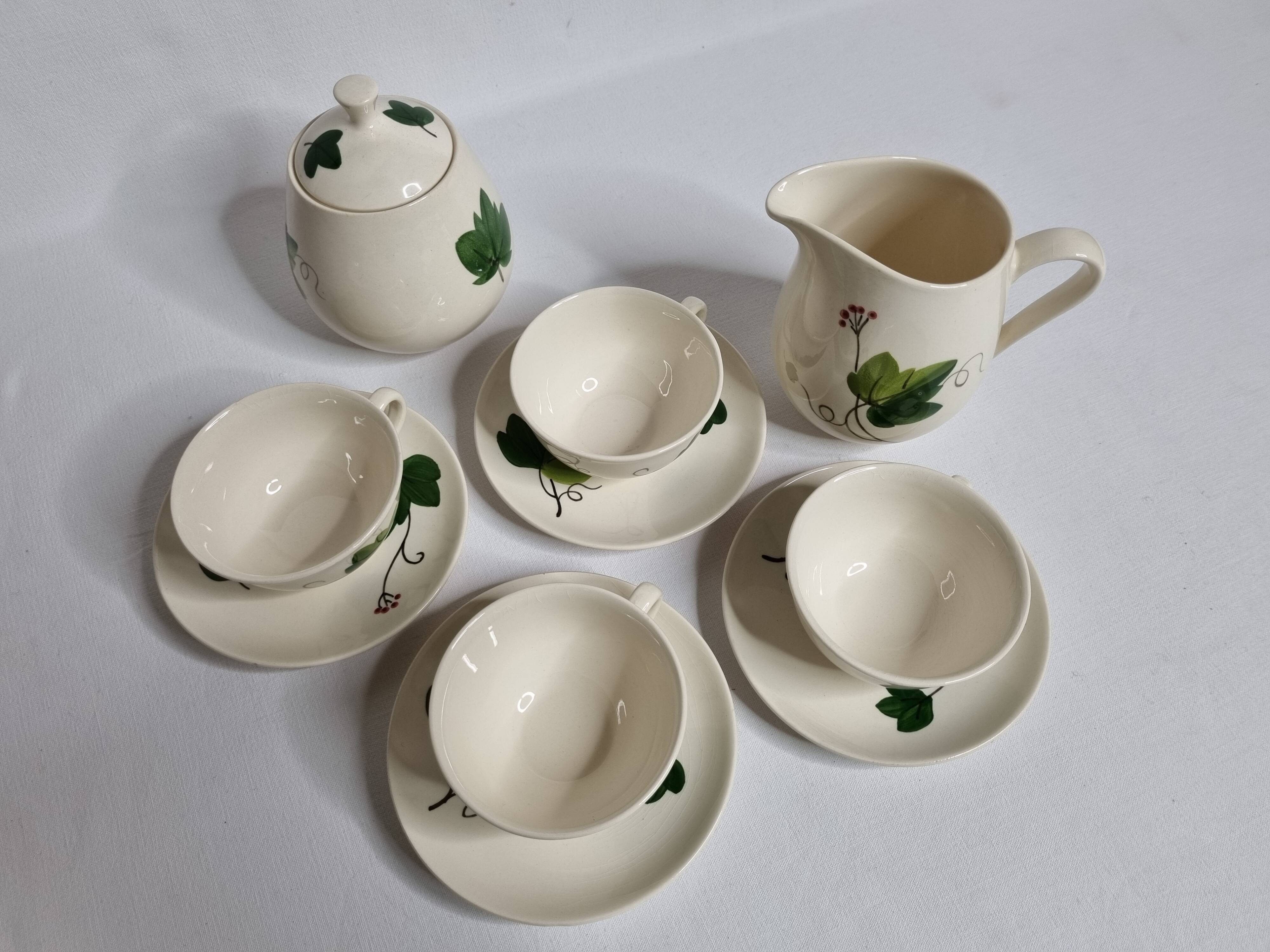 Vintage coffee service, hand-painted plant decor, Villeroy and Boch