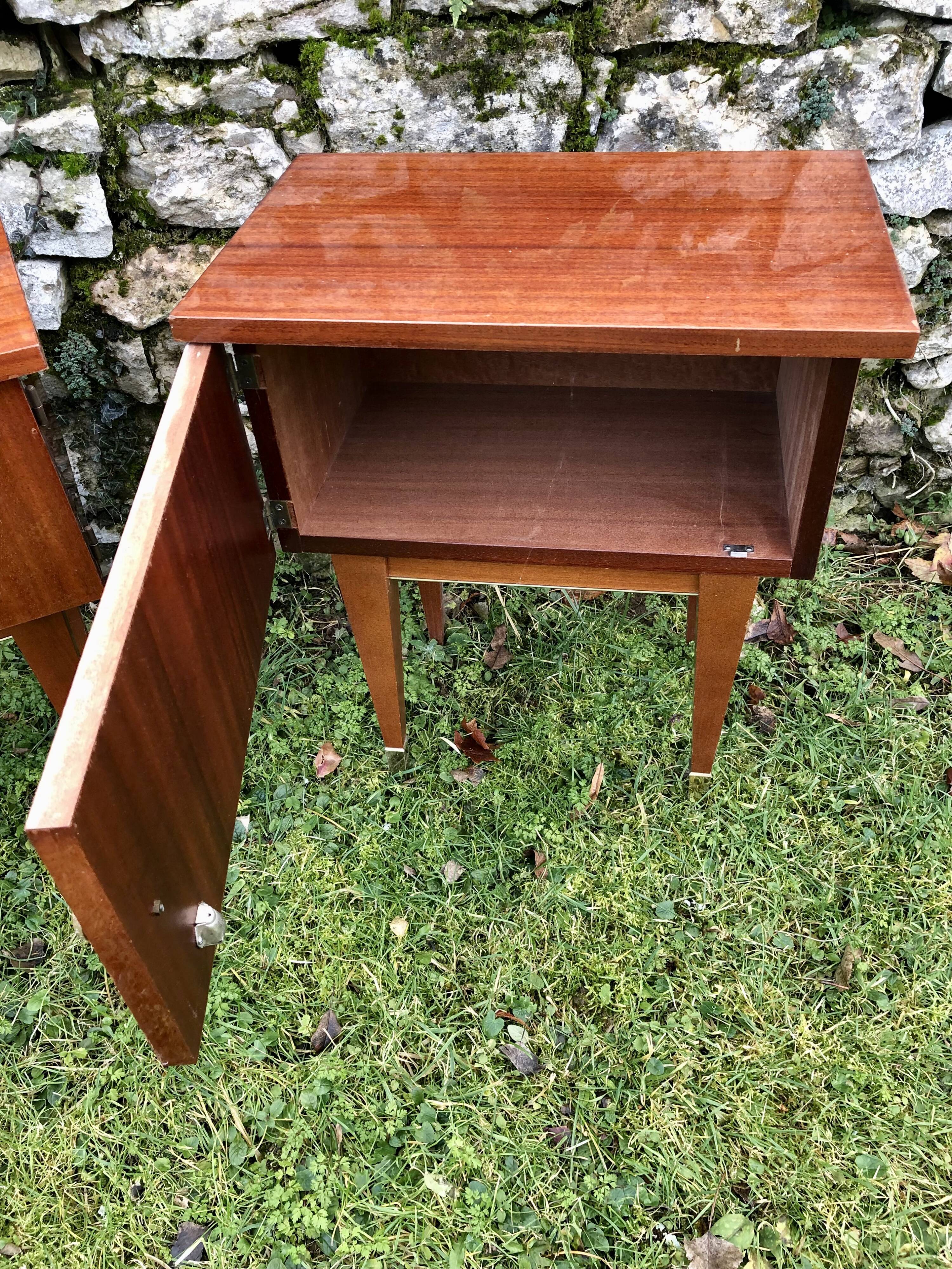 Varnished bedside tables
