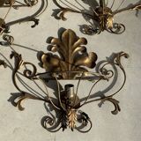 Set of gold wall lights