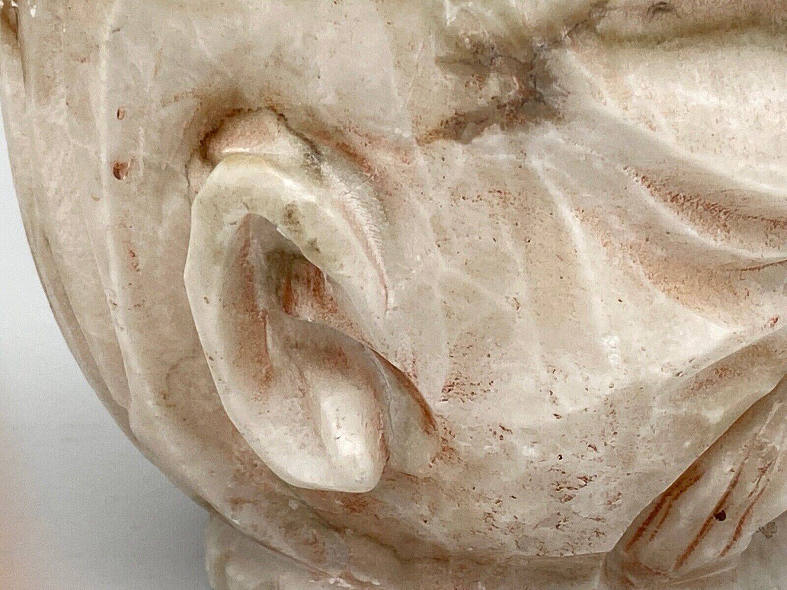Pharmacy mortar and pestle in alabaster China man's face