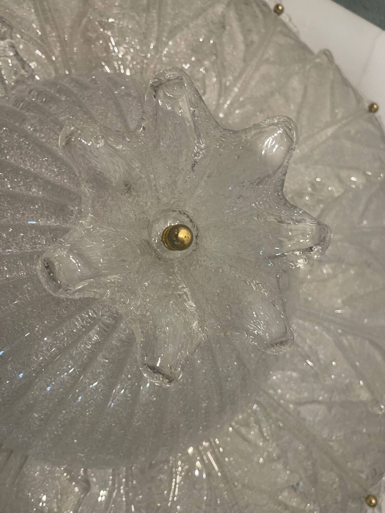 Extra Large Murano Glass Flushmount Light by Bucintoro Glass 1970’s