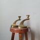 Pair of brass candle holders Scandinavian decoration