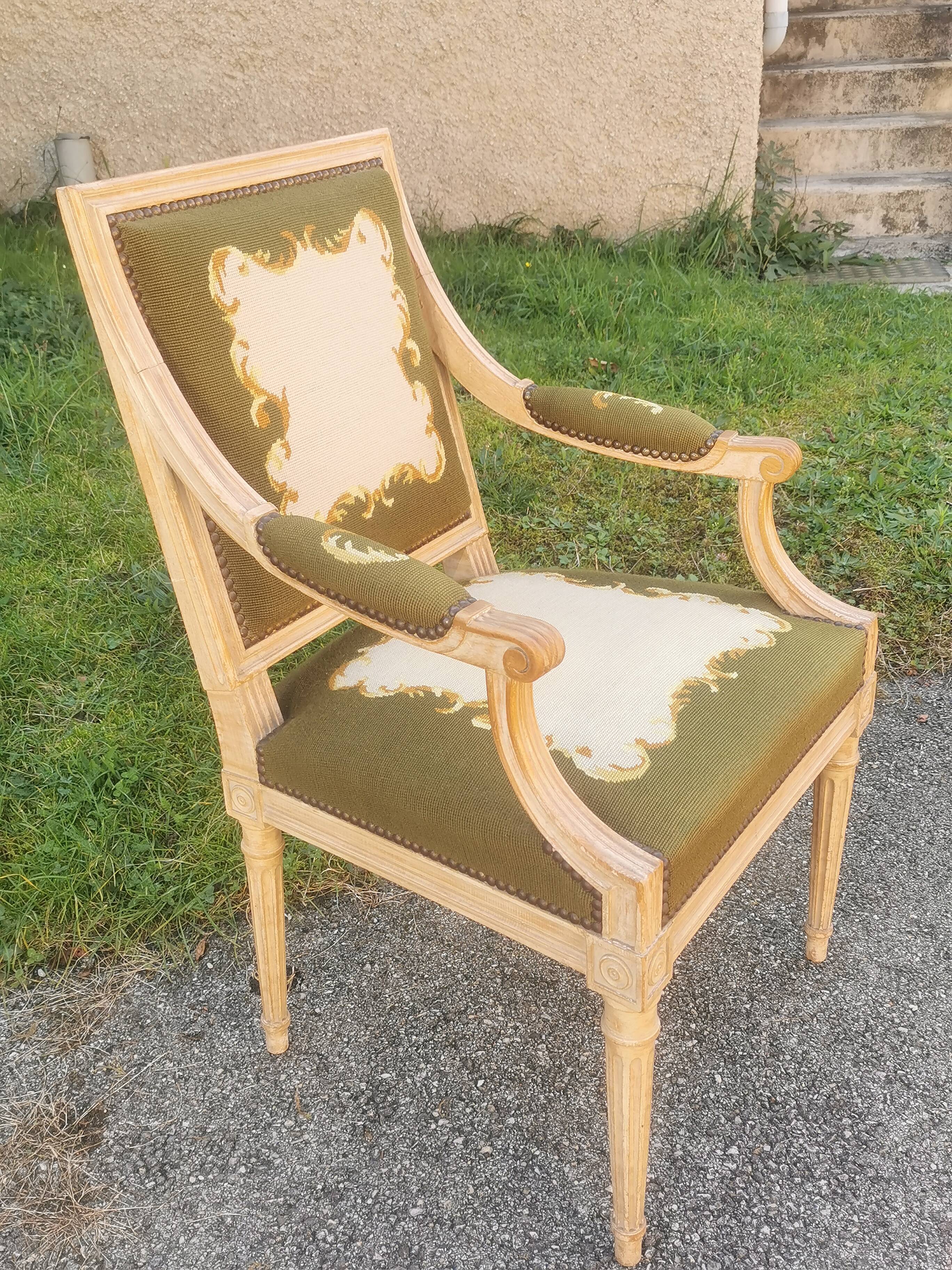 Louis xvi style upholstered armchair