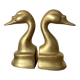 Pair of brass swan bookends