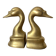 Pair of brass swan bookends