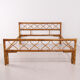 Bed 140 rattan and 2 vintage bedside tables