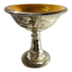 Coupe en verre mercurisé & doré dit "sulfure" soufflé, décor floral gravé à