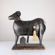 Brutalist Ram Shaped Fireplace Tool Set in Hand Forged Metal