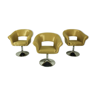 Set of 3 Vintage Swedish design Johanson 'Largo' swivel chairs, 1990s