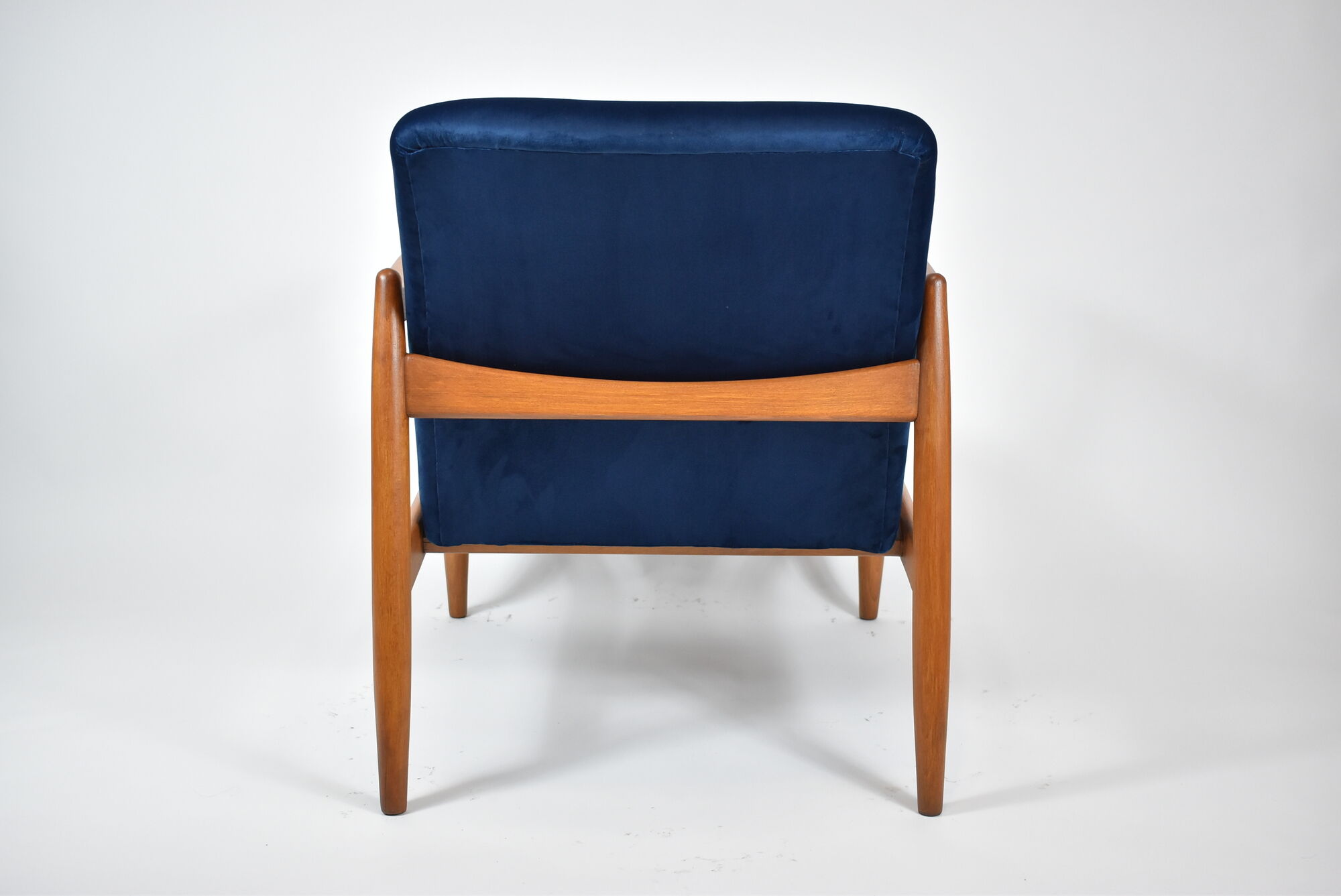 Scandinavian armchair designer E.Homa, refubrished, 1960s, navy blue velvet