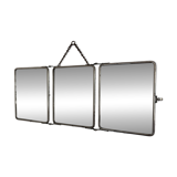 Vintage 1930s triptych barber mirror registered G.B Paris - 28 x 69 cm