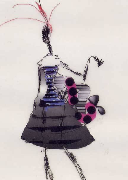Fashion show sketch by Christian Lacroix