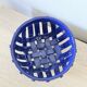 Large cobalt blue openwork bowl with golden studs