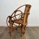 Organic Modernist Armchair in Rattan and Cowhide, Italian Work, A