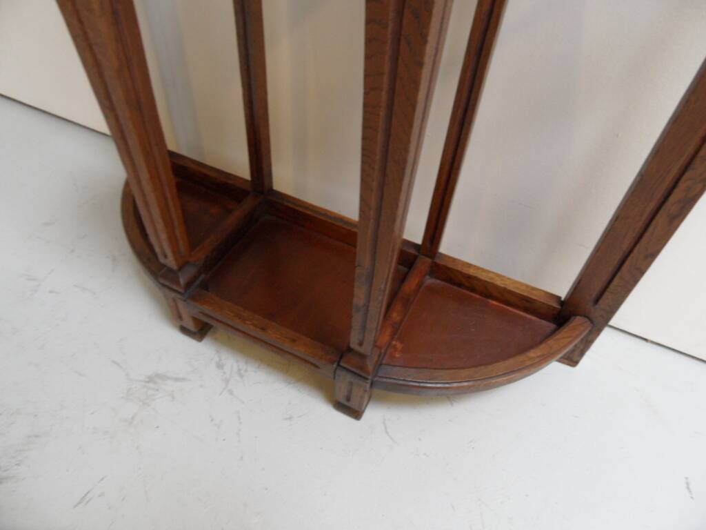 Antique oak standing coat rack