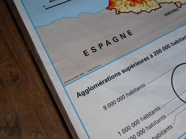 Carte scolaire poster vintage France édition MDI