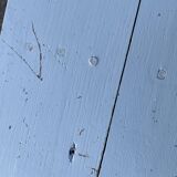 Blue painted wooden bench