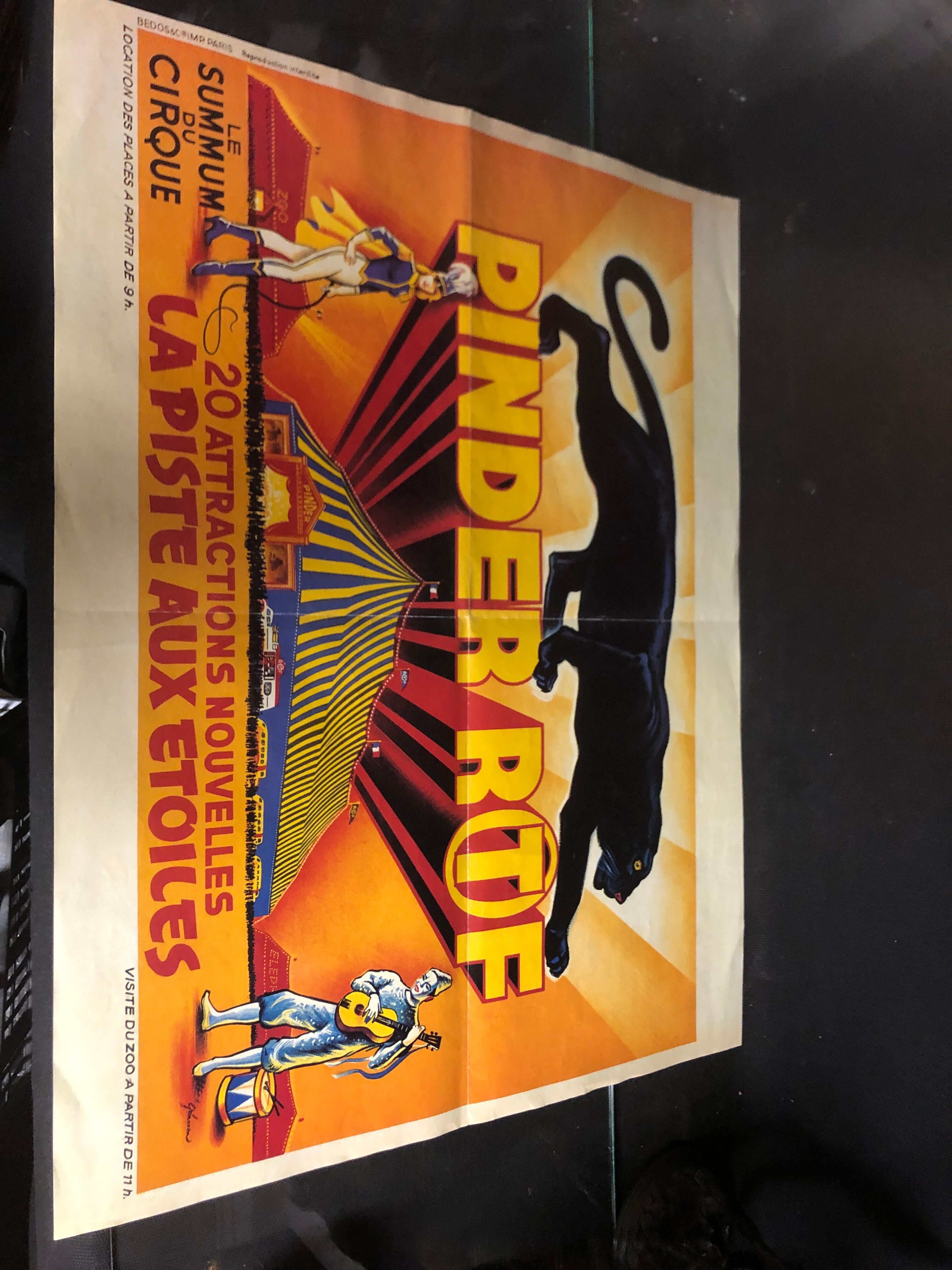 Small old poster cirque pinder ortf the track to the stars