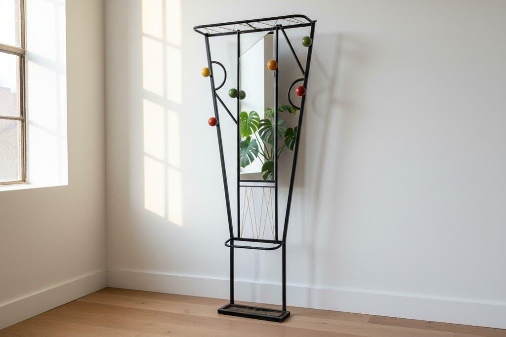 Vintage 'atomic' wall coat rack Roger Féraud