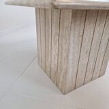 Travertine Coffee Table in Teardrop Shape, 1980's