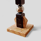 Sculptural lamp in marble and chrome - Modernist Art Deco style