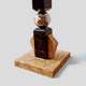 Sculptural lamp in marble and chrome - Modernist Art Deco style