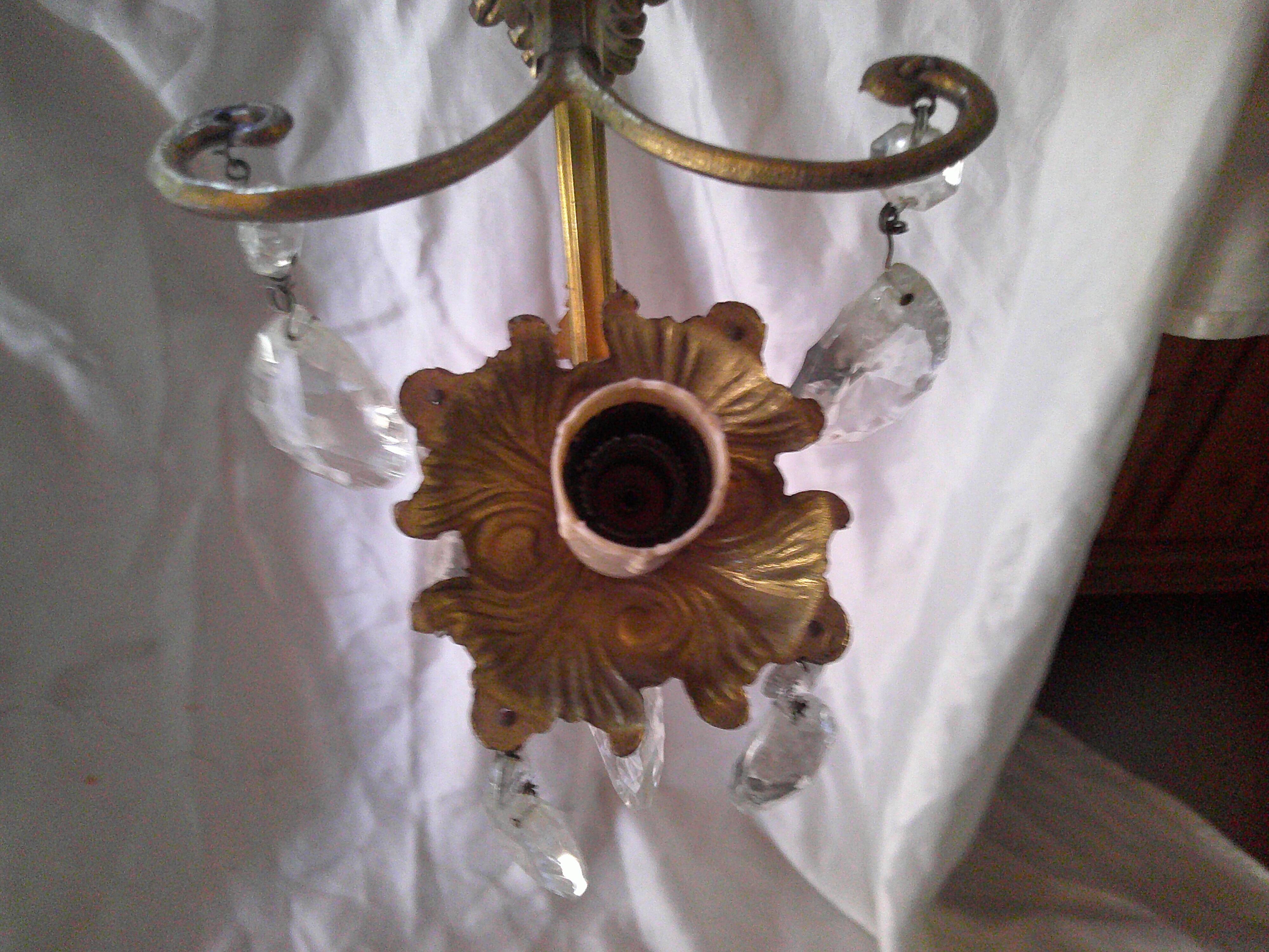 Brass wall light with pendants