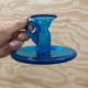 Bougeoir en verre soufflé bleu style Biot