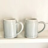 Paire de chopes mugs en grès