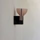Vintage wall light, chrome-plated metal and pressed molded sandblasted glass, Italy, 1980