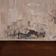 Huile sur toile village coloré